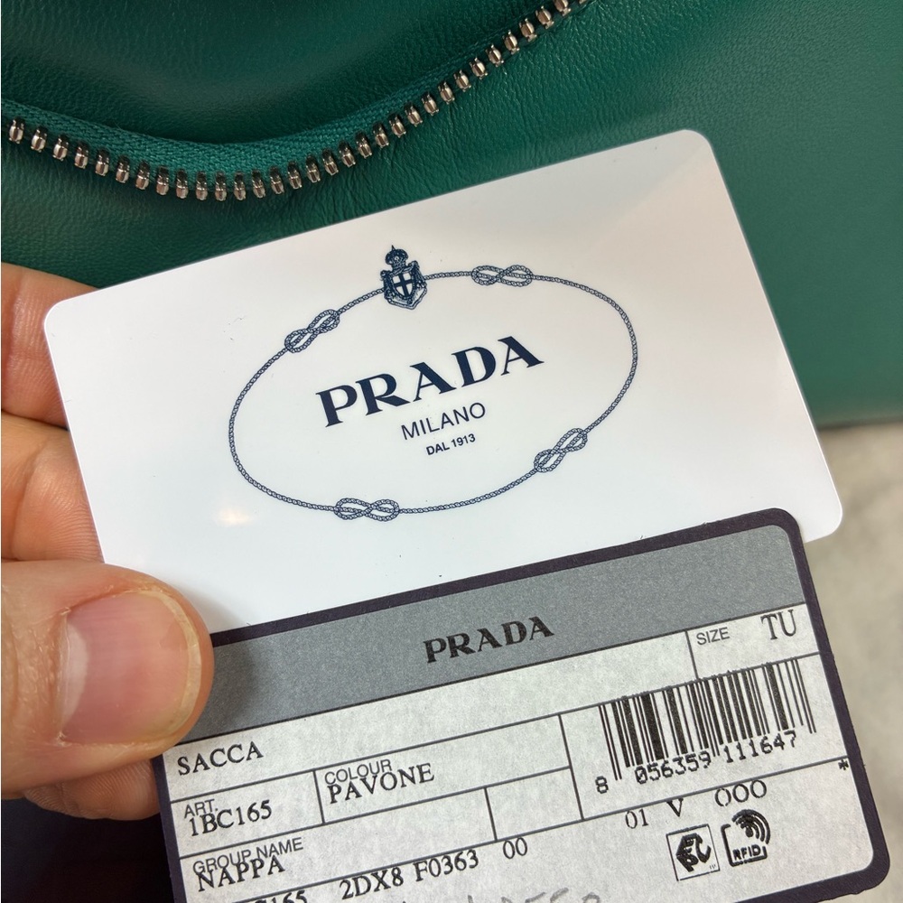 NWT Prada Nappa Leather Pavone Green Signaux Sacca Shoulder Bag - Retail $3500 - Picture 13 of 14
